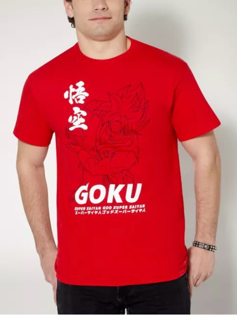 Red Super Saiyan Goku T Shirt Dragon Ball Z Short Sleeve Anime NWT Men’s Medium